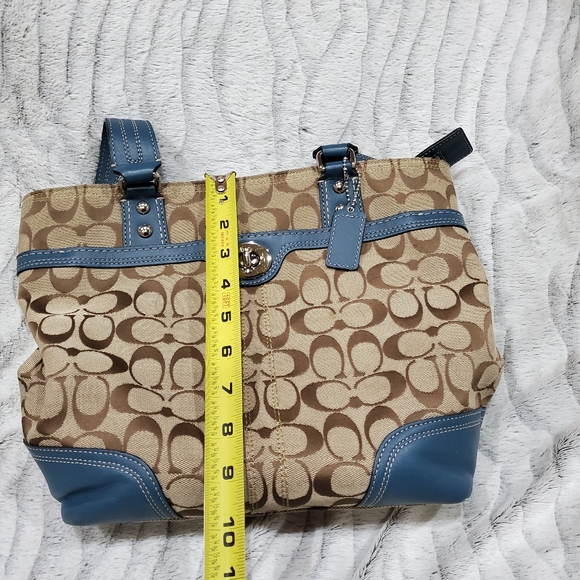 COACH SLATE BLUE HAMPTON TOTE PURSE - Picture 3 of 8